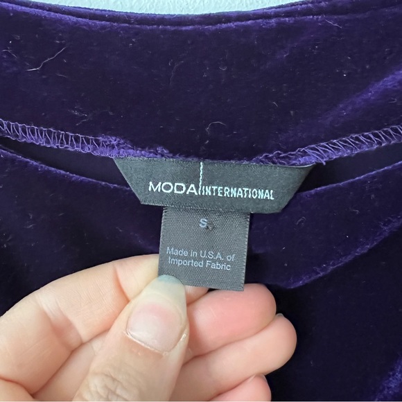 Gorgeous velvet velour Deep Purple Moda International Maxi Dress - Picture 6 of 6